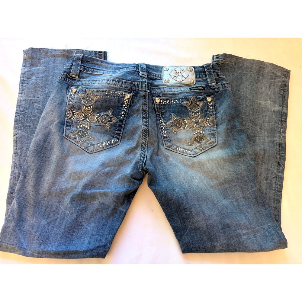 Miss Me Boot Jeans 29 Blue Y2K, Western, Embellished, Boho, Cowgirl, Rocker